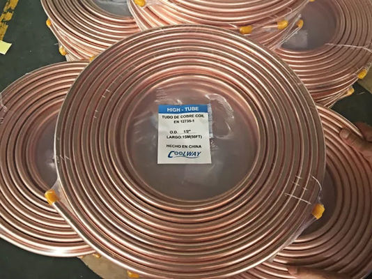 पैनकेक के लिए लेवल वाउंड H65 22mm कॉपर पाइप कॉइल प्योर कॉपर ट्यूब